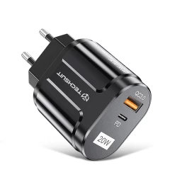 Incarcator Priza Fast Charge USB-A, QC 3.0 and USB-C, 20W Arpex (CHPD038) - Negru Negru