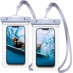 Pachet 2x Husa Subacvatica Telefon Waterproof, A601, Spigen - Albastru Albastru