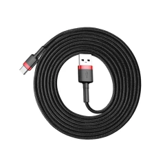 Cablu Date USB la Type-C, 2A, 2m, Baseus, CATKLF-C91 - Rosu/negru Rosu/negru