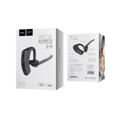 Casti in-ear Wireless, Bluetooth 4.1, Microfon Rotativ si Suport de Ureche HOCO E15 - Negru Negru