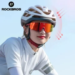 Ochelari de Bicicleta Rockbros cu Toc si Laveta din Microfibra (SP213BK) - Portocaliu Negru Portocaliu Negru