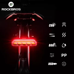 Lanterna bicicleta cu baterie, 100Lm RockBros TL1901WR30 - Negru Negru