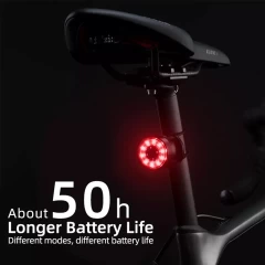 Stop LED RGB pentru Bicicleta, Rockbros, Q1 - Negru Negru
