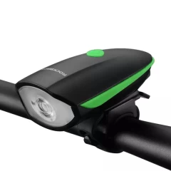 Lanterna bicicleta cu acumulator si claxon RockBros 7588-G - Verde Verde
