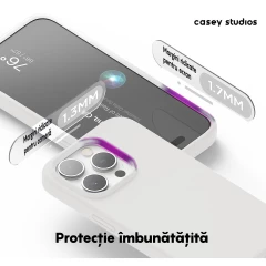 Husa iPhone 14 Pro Max Casey Studios Premium Soft Silicone Alb