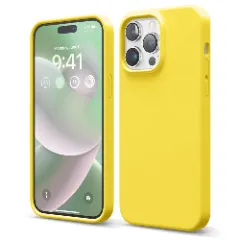 Husa iPhone 14 Pro Max Casey Studios Premium Soft Silicone Yellow 
