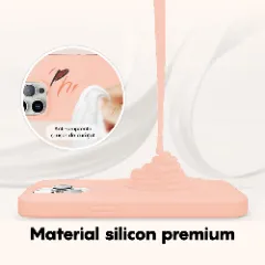 Husa iPhone 14 Casey Studios Premium Soft Silicone Pink Sand