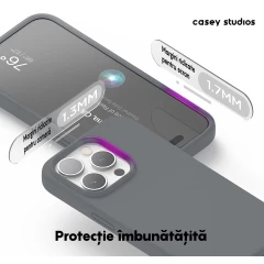 Husa iPhone 14 Pro Casey Studios Premium Soft Silicone - Dark Gray Dark Gray