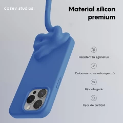 Husa iPhone 14 Pro Casey Studios Premium Soft Silicone - Cadet Blue Cadet Blue