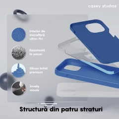 Husa iPhone 14 Pro Casey Studios Premium Soft Silicone - Cadet Blue Cadet Blue