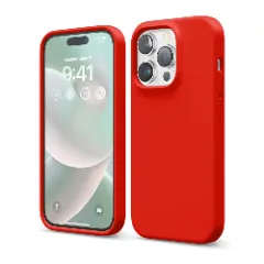 Husa iPhone 14 Pro Casey Studios Premium Soft Silicone - Gray Red 