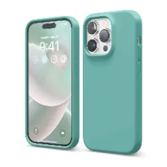 Husa iPhone 14 Pro Casey Studios Premium Soft Silicone - Cadet Blue Turqoise 