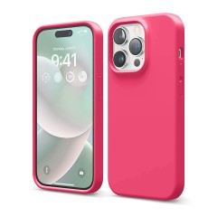 Husa iPhone 14 Pro Casey Studios Premium Soft Silicone - Fuchsia