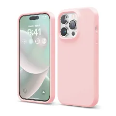 Husa iPhone 14 Pro Casey Studios Premium Soft Silicone - Nectarine Roz 