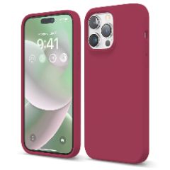 Husa iPhone 14 Pro Casey Studios Premium Soft Silicone - Burgundy