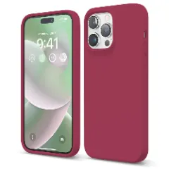 Husa iPhone 14 Pro Casey Studios Premium Soft Silicone - Lilac Burgundy 