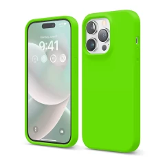 Husa iPhone 14 Pro Casey Studios Premium Soft Silicone - Lilac Neon Green 