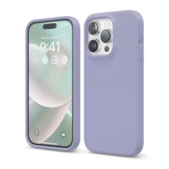 Husa iPhone 14 Pro Casey Studios Premium Soft Silicone - Gray Light Lilac 