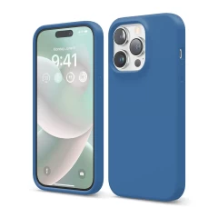 Husa iPhone 14 Pro Casey Studios Premium Soft Silicone - Cadet Blue Cadet Blue