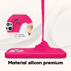 Husa iPhone 14 Plus Casey Studios Premium Soft Silicone Fuchsia