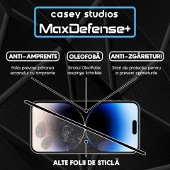 Folie Sticla iPhone 14 Pro Max Casey Studios Full Screen 9H + Kit de Instalare Cadou - Negru Negru