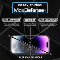 Folie Sticla iPhone 14 Pro Casey Studios Full Screen 9H + Kit de Instalare Cadou - Negru Negru