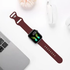 Curea Apple Watch 1/2/3/4/5/6/7/8/SE/Ultra - 42/44/45/49 MM Silicone Sport Loop Casey Studios, din Silicon Casey Studios - Wine Red Wine Red