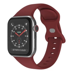 Curea Apple Watch 1/2/3/4/5/6/7/8/SE/Ultra - 42/44/45/49 MM Silicone Sport Loop Casey Studios, din Silicon Casey Studios - Pink Sand Wine Red 