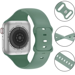 Curea Apple Watch 1/2/3/4/5/6/7/8/SE/Ultra - 42/44/45/49 MM Silicone Sport Loop Casey Studios, din Silicon Casey Studios - Pine Green Pine Green