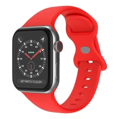 Curea Apple Watch 1/2/3/4/5/6/7/8/SE - 38/40/41 MM Silicone Sport Loop Casey Studios, din Silicon Casey Studios - Pink Sand Red 
