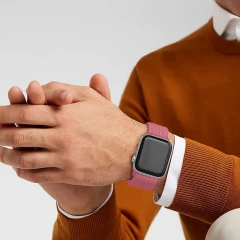 Curea Apple Watch 1/2/3/4/5/6/7/8/SE/Ultra - 42/44/45/49 MM Braided Loop Ajustabila Casey Studios, din Material Textil Casey Studios - Pink Pink