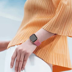 Curea Apple Watch 1/2/3/4/5/6/7/8/SE/Ultra - 42/44/45/49 MM Braided Loop Ajustabila Casey Studios, din Material Textil Casey Studios - Pink Pink