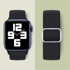 Curea Apple Watch 1/2/3/4/5/6/7/8/SE/Ultra - 42/44/45/49 MM Braided Loop Ajustabila Casey Studios, din Material Textil Casey Studios - Charcoal Charcoal