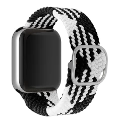 Curea Apple Watch 1/2/3/4/5/6/7/8/SE/Ultra - 42/44/45/49 MM Braided Loop Ajustabila Casey Studios, din Material Textil Casey Studios - Black/white Black/white