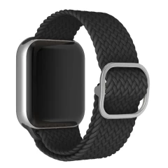 Curea Apple Watch 1/2/3/4/5/6/7/8/SE/Ultra - 38/40/42 MM Braided Loop Ajustabila Casey Studios, din Material Textil - Black Black