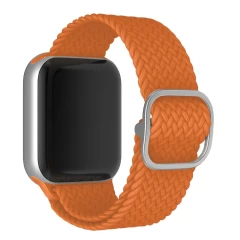 Curea Apple Watch 1/2/3/4/5/6/7/8/SE/Ultra - 38/40/42 MM Braided Loop Ajustabila Casey Studios, din Material Textil - Hermes Orange Hermes Orange