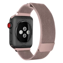 Curea Apple Watch 1/2/3/4/5/6/7/8/SE/Ultra - 42/44/45/49 MM Milanese Dual Loop Casey Studios, Metalica Casey Studios - Rose Pink Rose Pink