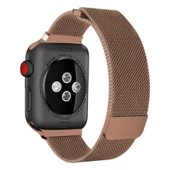 Curea Apple Watch 1/2/3/4/5/6/7/8/SE/Ultra - 42/44/45/49 MM Milanese Dual Loop Casey Studios, Metalica Casey Studios - Rose Gold Rose Gold