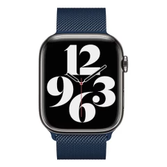 Curea Apple Watch 1/2/3/4/5/6/7/8/SE/Ultra - 42/44/45/49 MM Milanese Dual Loop Casey Studios, Metalica Casey Studios - Blue Blue