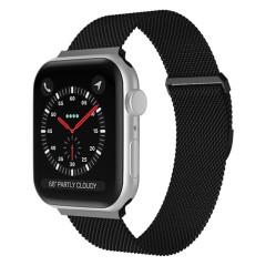 Curea Apple Watch 1/2/3/4/5/6/7/8/SE - 38/40/41 MM Milanese Dual Loop Casey Studios, Metalica Casey Studios - Black