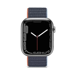 Curea Apple Watch 1/2/3/4/5/6/7/8/SE/Ultra 42/44/45/49 MM Nylon Sport Loop Casey Studios, din Material Textil Casey Studios - Dark Navy Blue Dark Navy Blue