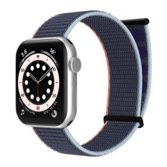 Curea Apple Watch 1/2/3/4/5/6/7/8/SE/Ultra 42/44/45/49 MM Nylon Sport Loop Casey Studios, din Material Textil Casey Studios - Dark Navy Blue