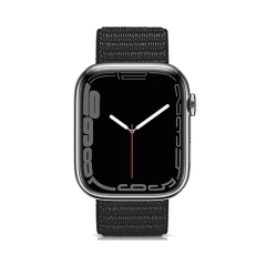 Curea Apple Watch 1/2/3/4/5/6/7/8/SE/Ultra 42/44/45/49 MM Nylon Sport Loop Casey Studios, din Material Textil Casey Studios - Black Black