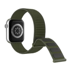 Curea Apple Watch 1/2/3/4/5/6/7/8/SE - 38/40/41 MM Nylon Sport Loop Casey Studios, din Material Textil Casey Studios - Army Green Army Green