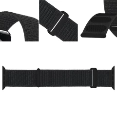 Curea Apple Watch 1/2/3/4/5/6/7/8/SE - 38/40/41 MM Nylon Sport Loop Casey Studios, din Material Textil Casey Studios - Black Black