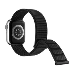 Curea Apple Watch 1/2/3/4/5/6/7/8/SE - 38/40/41 MM Nylon Sport Loop Casey Studios, din Material Textil Casey Studios - Black Black