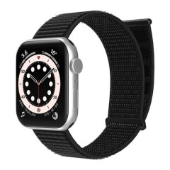 Curea Apple Watch 1/2/3/4/5/6/7/8/SE - 38/40/41 MM Nylon Sport Loop Casey Studios, din Material Textil Casey Studios - Black