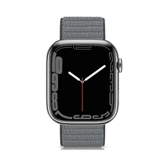 Curea Apple Watch 1/2/3/4/5/6/7/8/SE - 38/40/41 MM Nylon Sport Loop Casey Studios, din Material Textil Casey Studios - Ash Gray Ash Gray