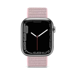 Curea Apple Watch 1/2/3/4/5/6/7/8/SE - 38/40/41 MM Nylon Sport Loop Casey Studios, din Material Textil Casey Studios - Light Pink Light Pink