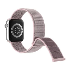 Curea Apple Watch 1/2/3/4/5/6/7/8/SE - 38/40/41 MM Nylon Sport Loop Casey Studios, din Material Textil Casey Studios - Light Pink Light Pink